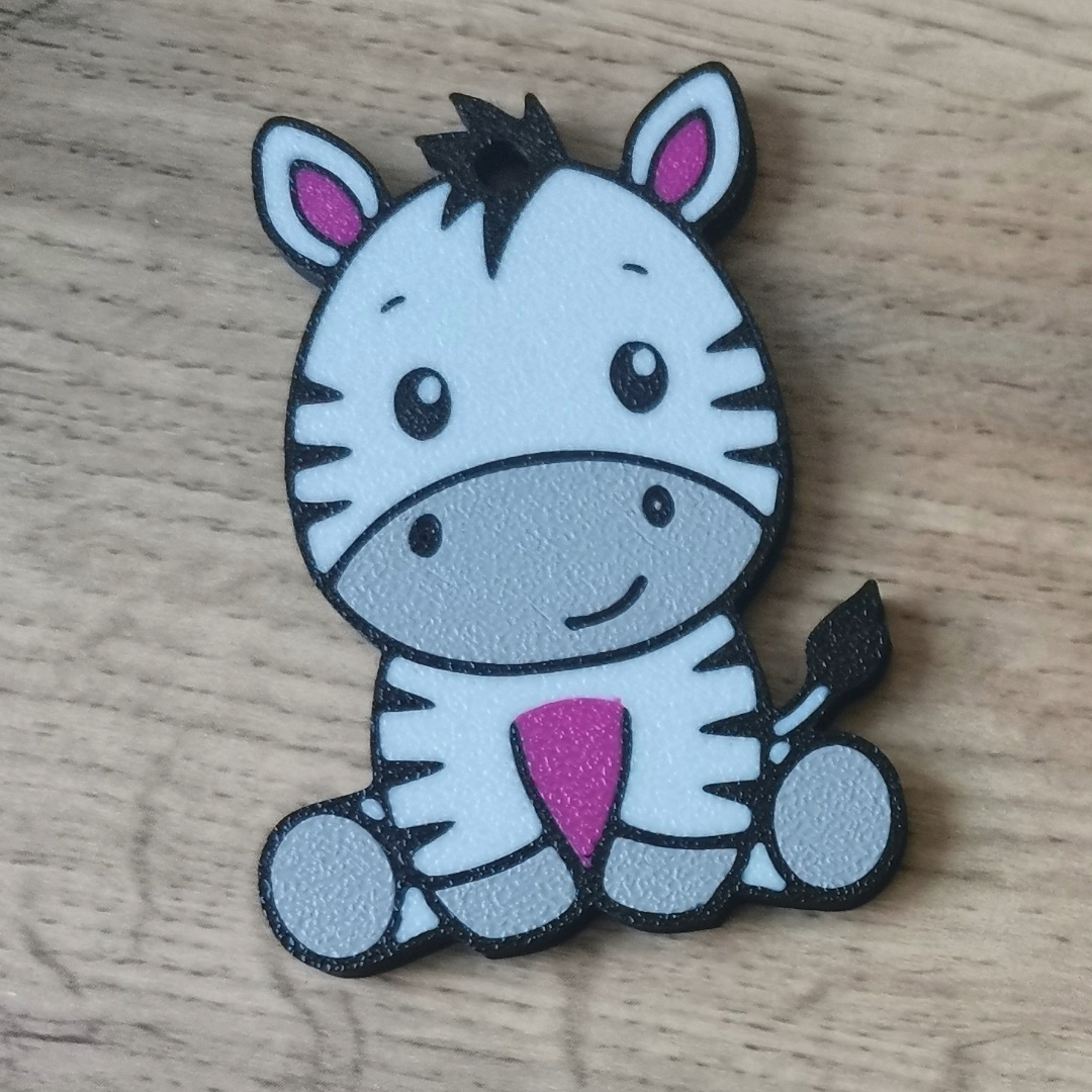 Multicolor Zebra keychain